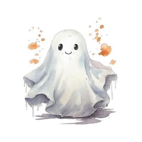 Premium Photo | A drawing of a ghost with a happy face on it