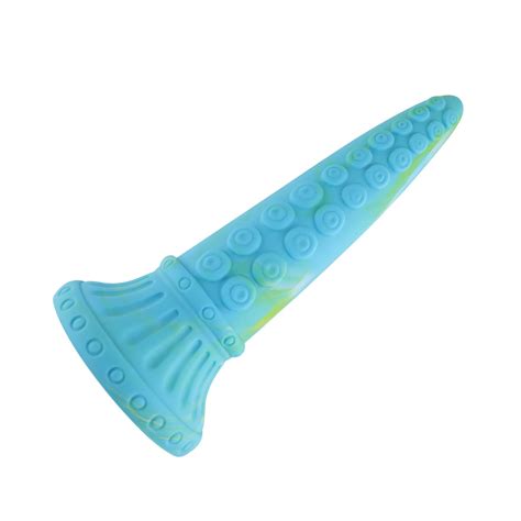 Fantasy Zuignap Dildo 25 Cm Tentacle Blauw Hismith