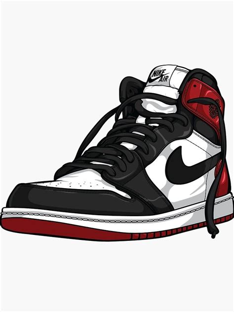 Sticker Air Jordan 1 Black Toe Par Rsands En 2021 Air Jordans Dibujo Zapatillas Fondos