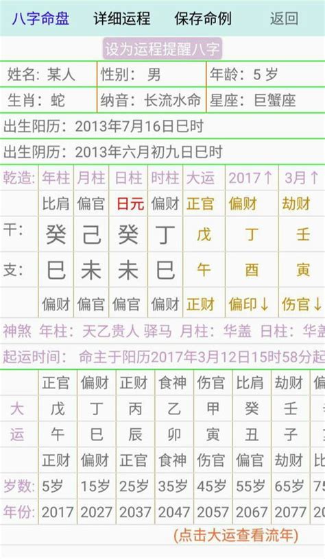 免费四柱排盘算命命格详解 免费五行八字排盘详解