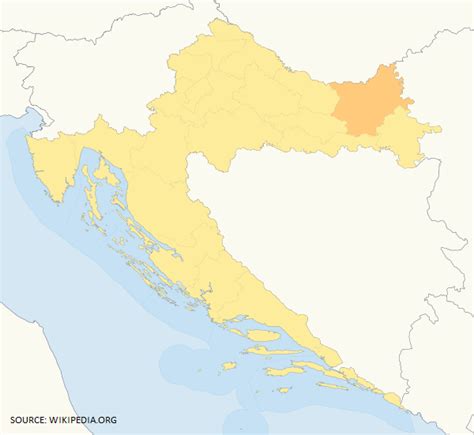 Karta Osječko-baranjske županije - Karta Hrvatske