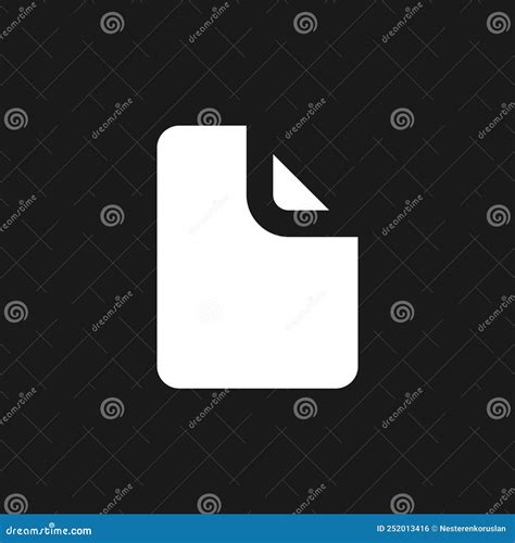 File Dark Mode Glyph Ui Icon Stock Vector Illustration Of Concept