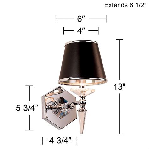 Manhattan 13 High Black And Chrome Crystal Wall Sconce Set Of 2 672v4 Lamps Plus