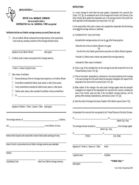 Fillable Online Revised Tcc Dispensation From Canonical Form And Report