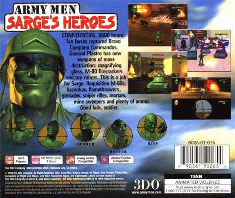 Army Men Sarge S Heroes Boxarts For Sony Playstation The Video