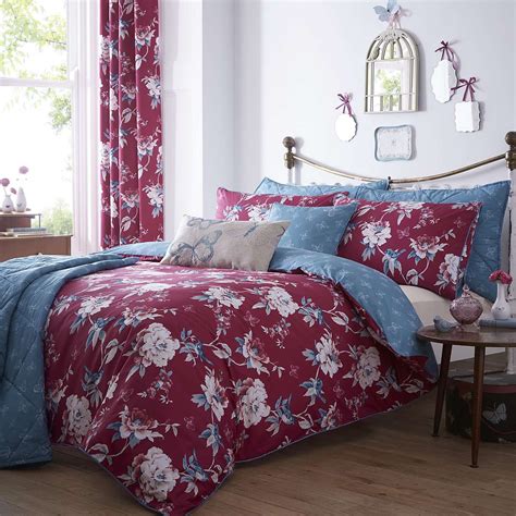 Raspberry Orla Bed Linen Collection Dunelm Duvet Cover Sets Bed