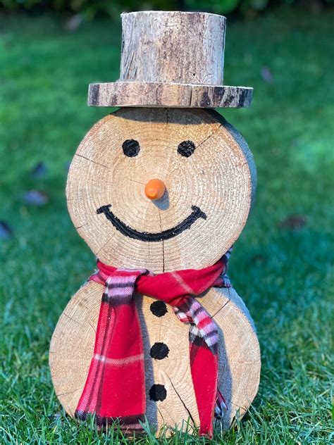 Schneemann Aus Holz Winterdeko Weihnachtsdeko Etsy De