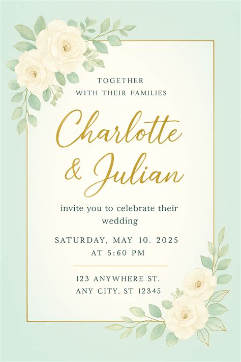 Free and customizeable blank wedding invitation templates - Playground