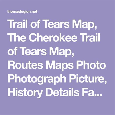 Trail of Tears Map, The Cherokee Trail of Tears Map, Routes Maps Photo Photograph Picture ...