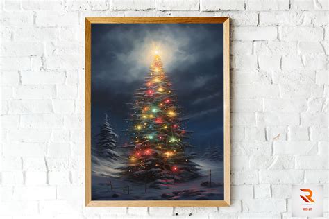 Christmas Tree Light Art Wall Art Graphic by Ricco Art · Creative Fabrica