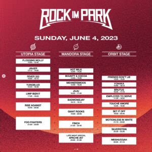 Rock Im Park Finales Lineup Und Timetable