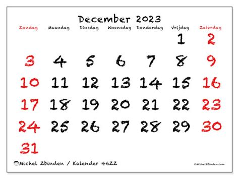 Kalender December Om Af Te Drukken Zz Michel Zbinden Nl