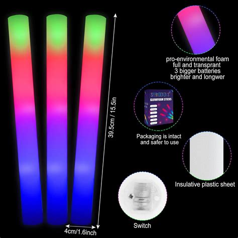 modes led glow sticks pack birthday glow foam sticks  birthday