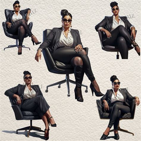 Black Women Lady Boss Clipart Curvy Women Clipart Plus Size Clipart