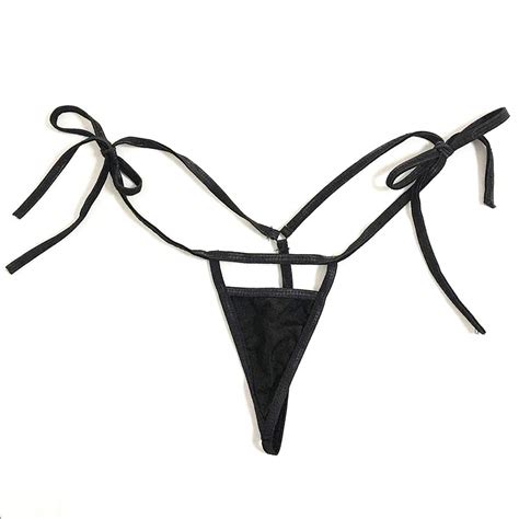 ZTie Women Sexy Halter Neck Top And Tie Sides Thong Extreme Swimsuit Hollow Micro Mini Bikini