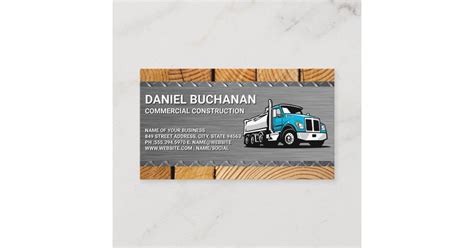 Construction Circular Steel Wood Dump Truck Business Card Zazzle