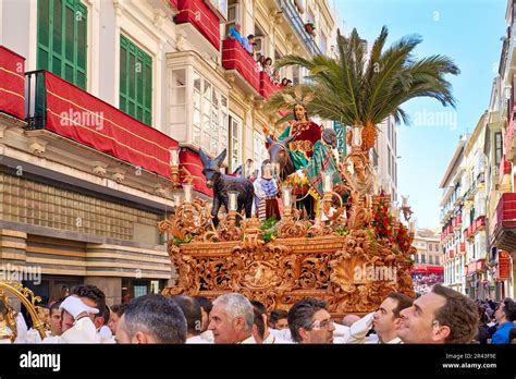 Andalusia Spain Procession At The Semana Santa Holy Week In Malaga