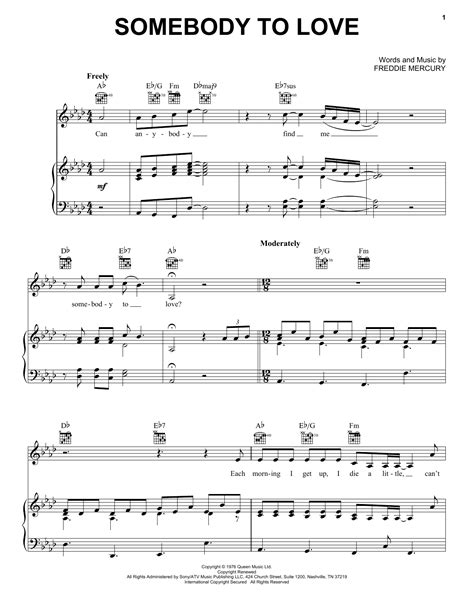 Somebody To Love | Sheet Music Direct