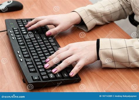 Women S Hands Typing On Keyboard Royalty Free Stock Images Image