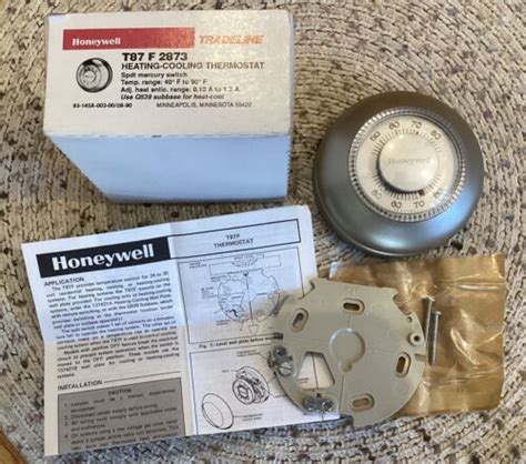 Nos Vintage Honeywell T87f 2873 Round Heating Cooling Thermostat New Ebay