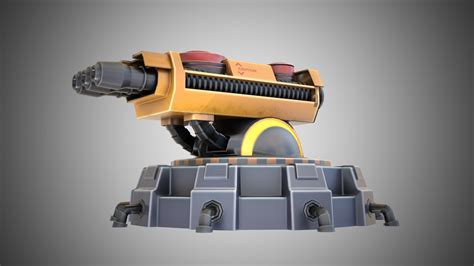 3D Model Gun Turret Stylized - TurboSquid 2160016