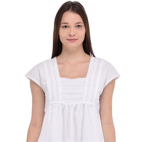 White Nightdress With Lace Cotton Lane London