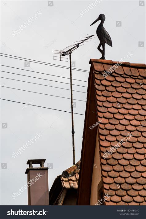 Statue Symbol Alsace Stork Village Riquewihr Stock Photo 1504581350