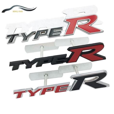 Xinfan Pcs D Metal Car Styling Type R Typer Logo Front Grille Emblem