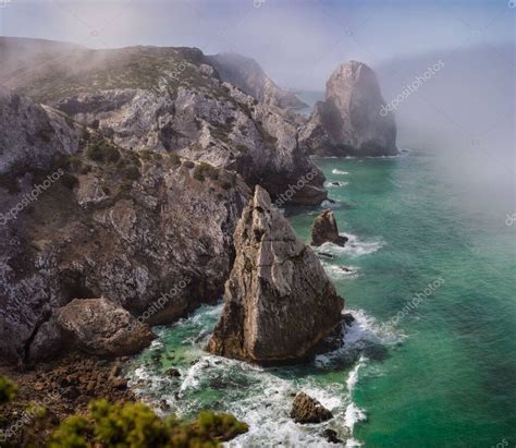 Rocky Coastline Between Praia Da Ursa And Adraga Sintra Portugal