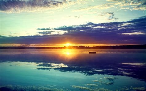 sunset, Lake, Reflection, Sunlight Wallpapers HD / Desktop and Mobile ...