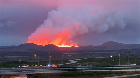 Momento en que Islandia es sacudida por otra gran erupción volcánica