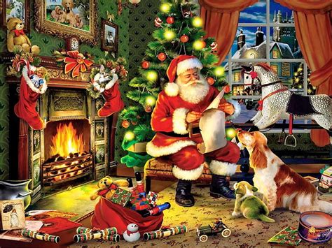 3840x2160px | free download | HD wallpaper: Santa Claus painting, Christmas, representation ...