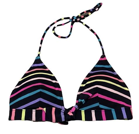 Victorias Secret Striped Triangle Bikini Swim Top Me Gem