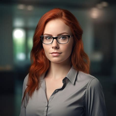 Premium Ai Image A Woman Wearing Glasses And A Shirt With A Shirt That Says Quot Red Quot