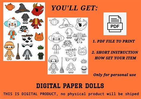 Toca Boca Halloween Costumes Toca Boca Paper Doll And Etsy The Best