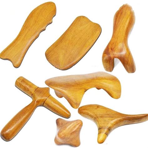 Gua Sha Wood Tools Massage Tool Set 7 Massage Tools Set Of 7 Massage Tools For Acupressure