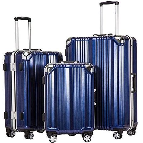 Coolife Luggage Aluminium Frame Suitcase 3 Piece Set With Tsa Lock 100