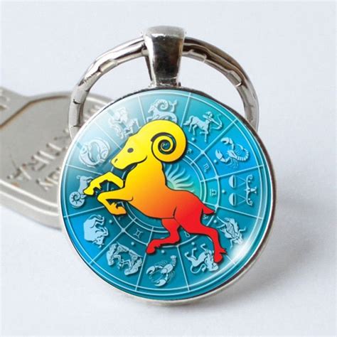 Aliexpress Buy 25mm Round Glass Cabochon Zodiac Signs Keychains