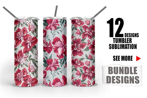 Azalea Flowers Sublimation Tumbler Wrap Graphic By Artnoy Creative