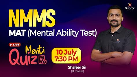 Nmms Mat Mental Ability Test Live Coaching Shafeer Sir