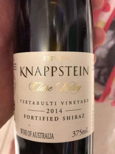 Knappstein Yertabulti Vineyard Fortified Shiraz Vivino US