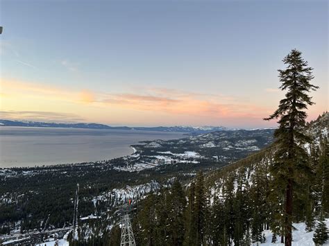 South Lake Tahoe Sunset from the lift : r/winterporn