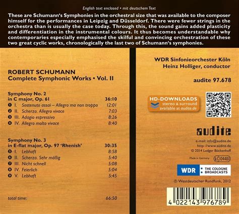 Heinz Holliger Wdr Sinfonieorchester K Ln Schumann Complete