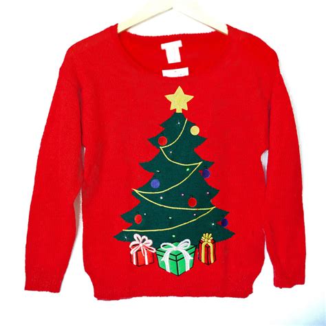 LED Light Up Christmas Tree Tacky Ugly Holiday Sweater - The Ugly Sweater Shop