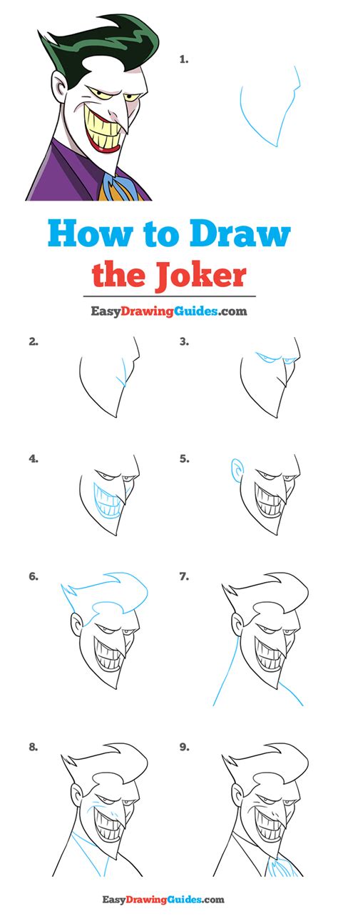 How To Draw The Joker Really Easy Drawing Tutorial