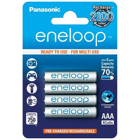 Panasonic Eneloop Rechargeable Battery Nimh Aaa V Mah Set X