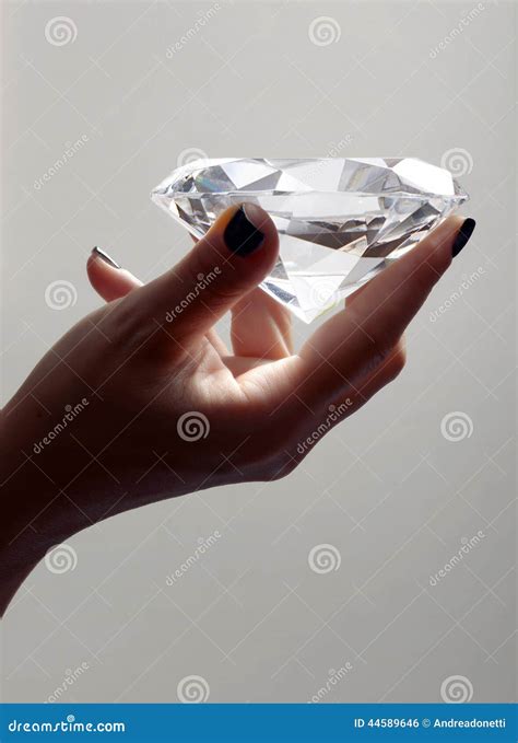 Female Hand Holding Oversized Diamond Stock Photo Image Of Diamond