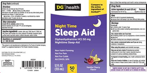 Sleep Aid Nighttime Diphenhydramine Hcl Liquid