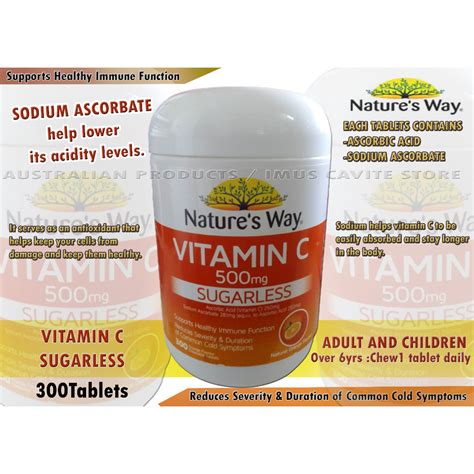 Nature S Way VITAMIN C SUGARLESS Immune Support 500mg 300 Tablets