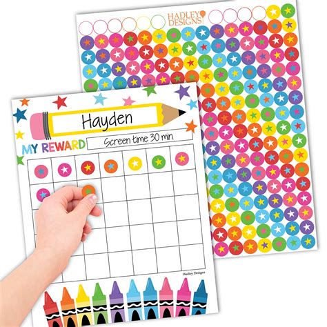 Buy 25 Colorful Reward Sticker Chart for Kids Behavior Chart for ...